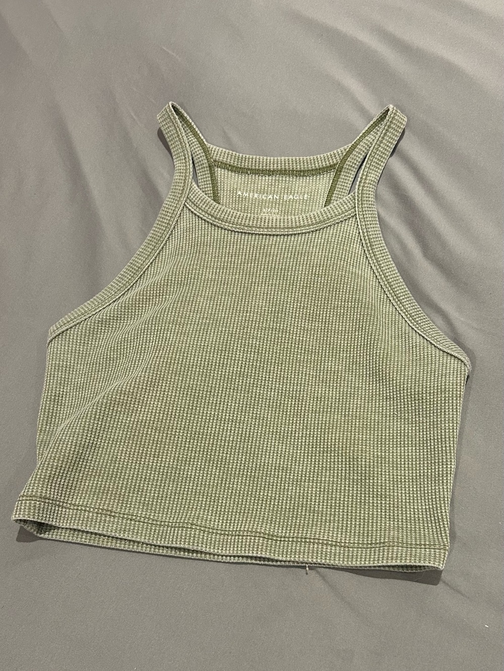 American Eagle Green Cropped Tank Top NWOT